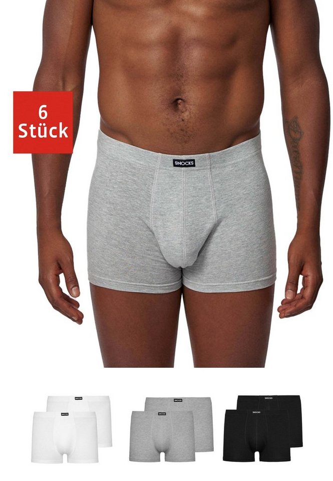 SNOCKS Boxershorts Enge Retro Unterhosen Retro Pants für Herren (6-St) aus Bio-Baumwolle, ohne kratzenden Zettel von SNOCKS