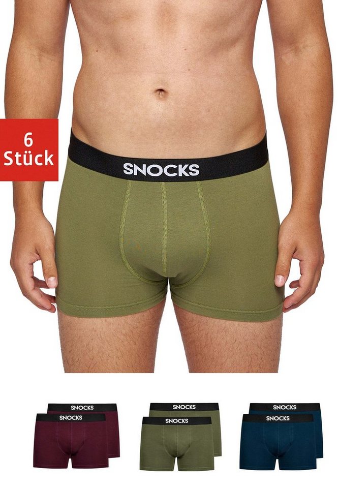 SNOCKS Boxershorts Enge Pants Herren Unterhose (6-St) aus Bio-Baumwolle, ohne kratzenden Zettel von SNOCKS