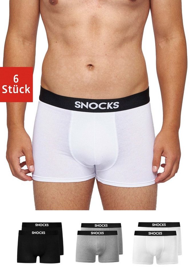 SNOCKS Boxershorts Enge Pants Herren Unterhose (6-St) aus Bio-Baumwolle, ohne kratzenden Zettel von SNOCKS