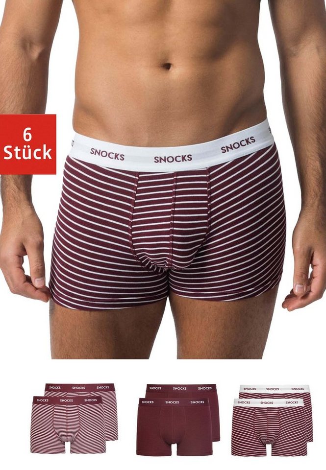 SNOCKS Boxershorts Enge Pants Herren Unterhose mit Print (6-St) aus Bio-Baumwolle, ohne kratzenden Zettel von SNOCKS