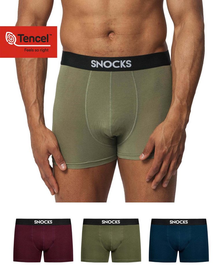SNOCKS Boxershorts aus Modal (TENCEL) Enge Herren Unterhose (3-St) besonders weich und angenehm auf der Haut von SNOCKS