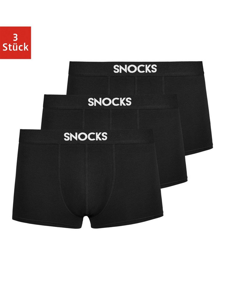 SNOCKS Boxershorts kurze Trunks Herren Unterhose (3-St) aus Bio-Baumwolle, ohne kratzenden Zettel von SNOCKS