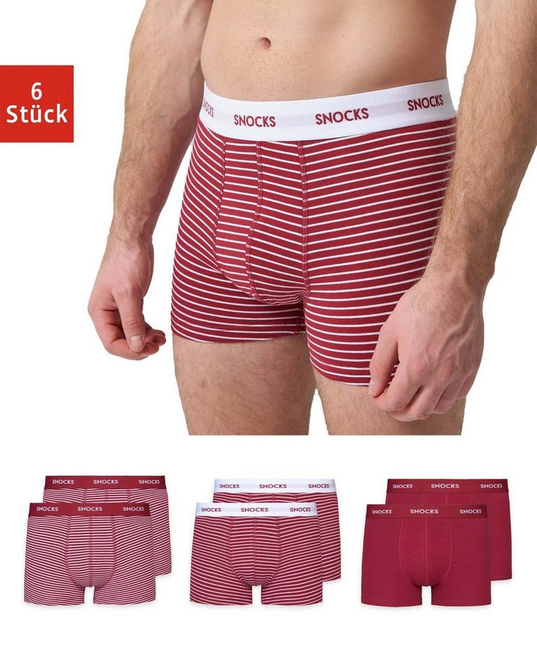 SNOCKS Boxershorts Enge Pants Herren Unterhose mit Print (6-St) aus Bio-Baumwolle, ohne kratzenden Zettel von SNOCKS