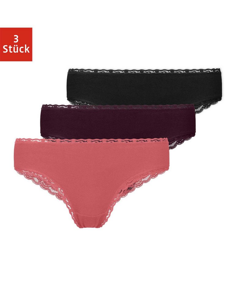 SNOCKS Brasilslip Damen Slip Unterhose (3-St) aus Bio-Baumwolle mit Spitze, bequem und elegant von SNOCKS