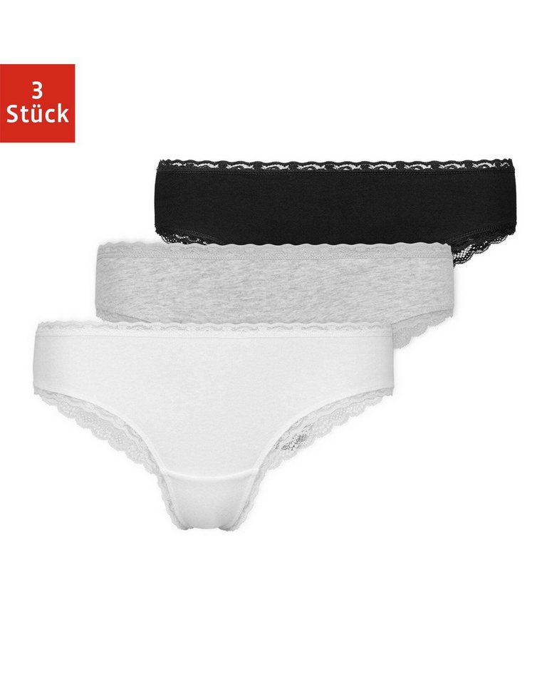 SNOCKS Brasilslip Damen Slip Unterhose (3-St) aus Bio-Baumwolle mit Spitze, bequem und elegant von SNOCKS