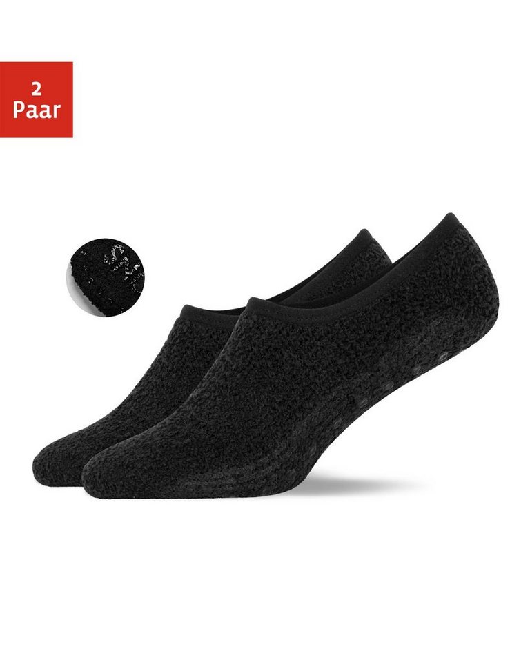 SNOCKS Füßlinge Fluffy Invisible Socks Sneaker Socken Damen Herren (2-Paar) Anti-Rutsch-Socken, kuschelig weich für den Winter von SNOCKS