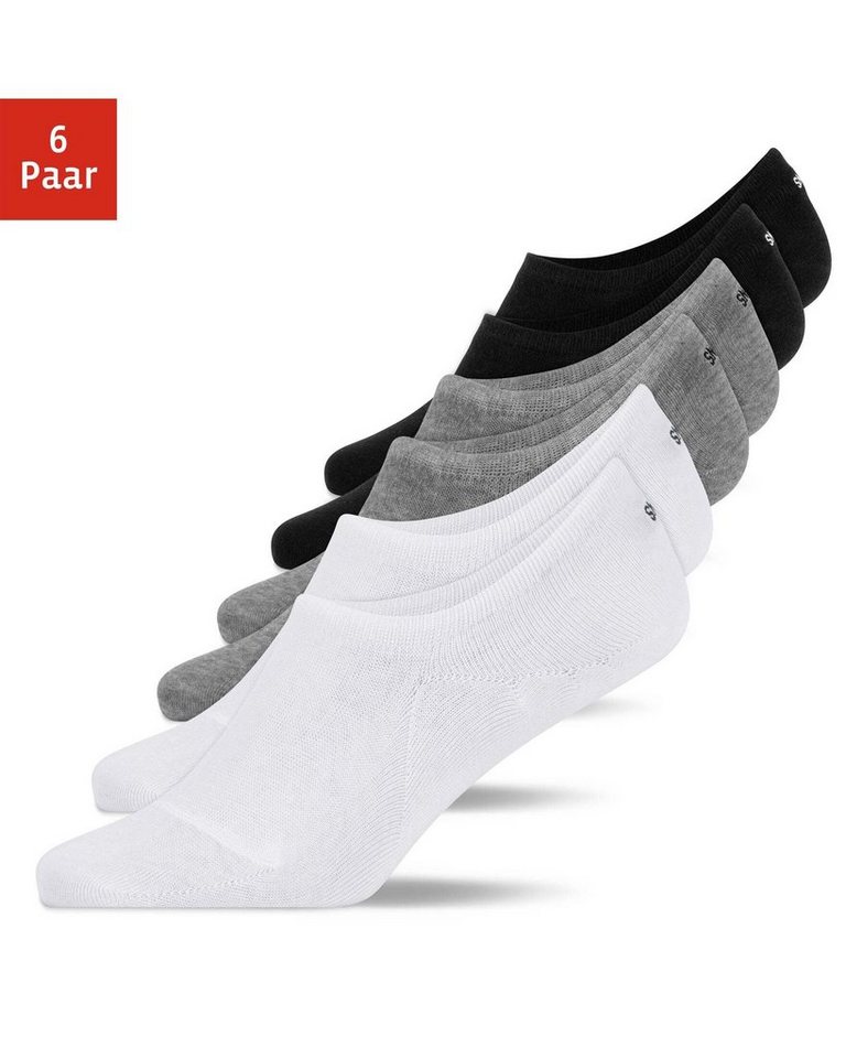 SNOCKS Füßlinge Invisible Socks Sneaker Socken Damen & Herren (6-Paar) aus Bio-Baumwolle, mit Anti-Rutsch-Pad und unsichtbar in den Schuhen von SNOCKS