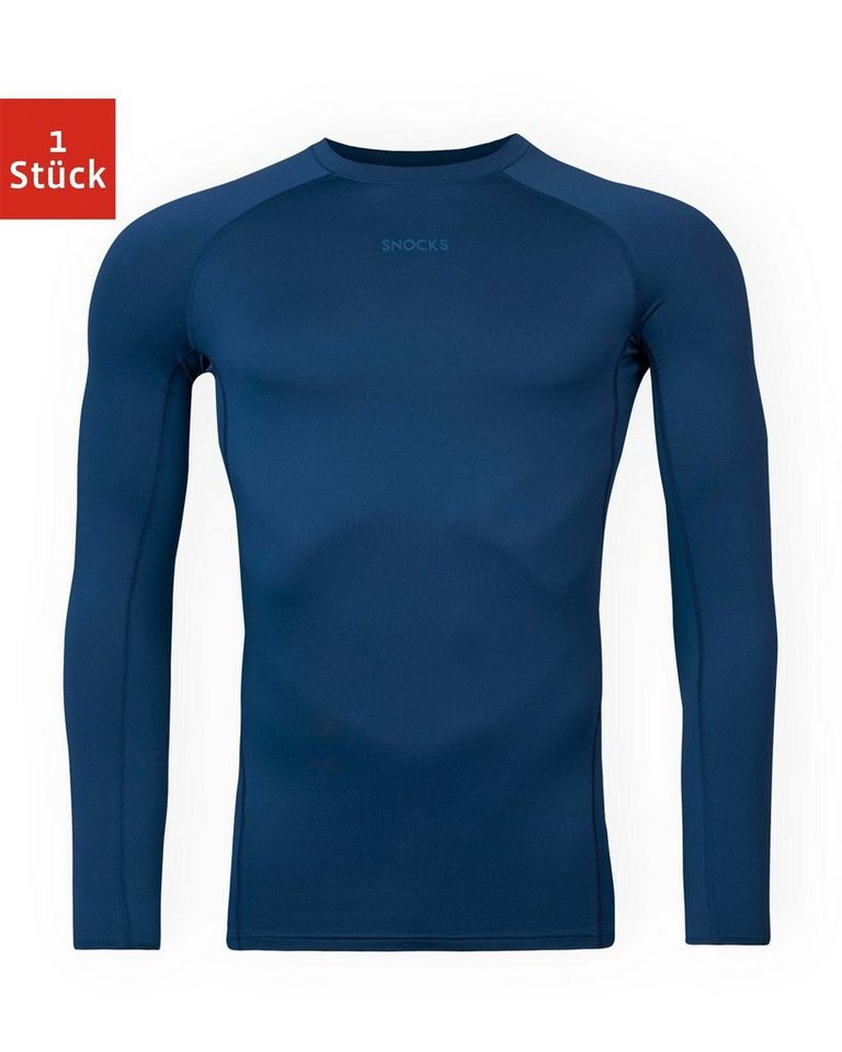 SNOCKS Funktionsshirt langarm Herren Base Layer Sport-Shirt (1-tlg) mit unauffälligem Logodruck, schnelltrocknend & perfekt für den Sport von SNOCKS