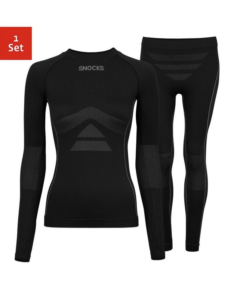 SNOCKS Funktionsunterhemd Thermo Set für Damen Thermounterwäsche (1 Set, 1-St) perfekt für Wintersportaktivitäten, atmungsaktiv und wärmeisolierend von SNOCKS