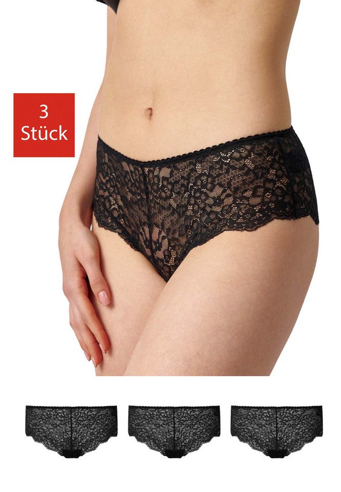 SNOCKS Hipster Panties Damen Unterhose (3-St) aus Spitze, mit hohem Bund für ein angenehmes Tragegefühl von SNOCKS