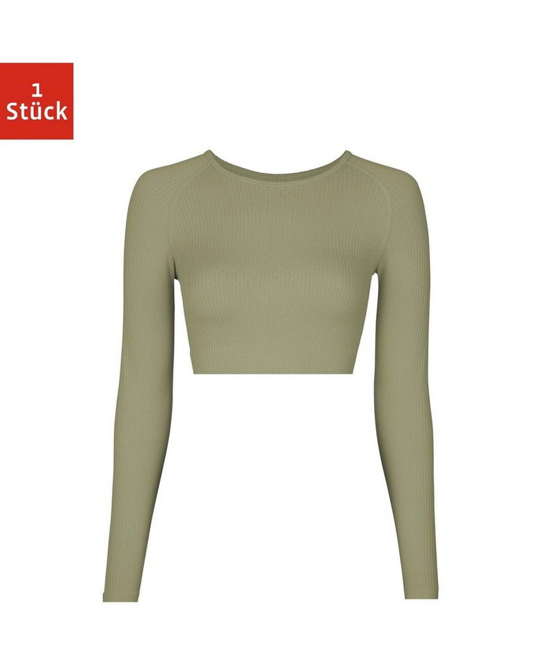 SNOCKS Longsleeve Geripptes Sportshirt langarm Damen (1-tlg) seamless und cropped mit Rippstruktur von SNOCKS