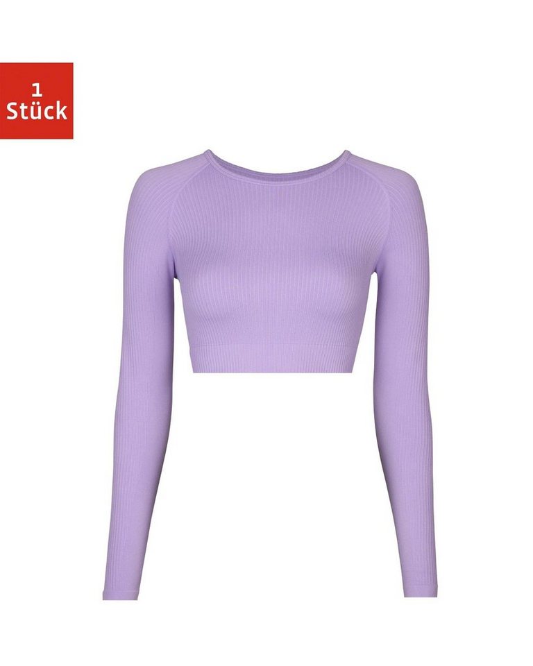 SNOCKS Longsleeve Geripptes Sportshirt langarm Damen (1-tlg) seamless und cropped mit Rippstruktur von SNOCKS