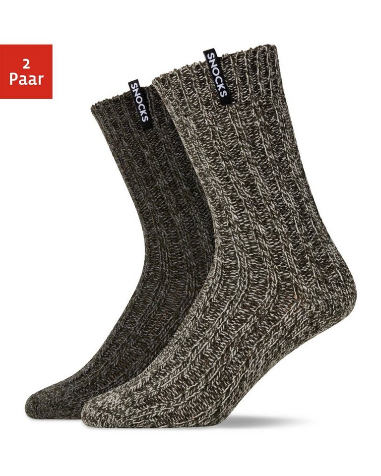 SNOCKS Norwegersocken Norweger Socken Damen Herren Wintersocken (2-Paar) aus warmem Material mit SNOCKS-Label von SNOCKS