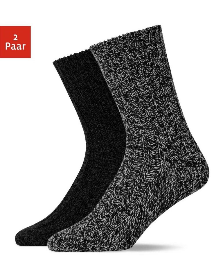 SNOCKS Norwegersocken Damen Herren Wintersocken (2-Paar) aus warmem Material von SNOCKS