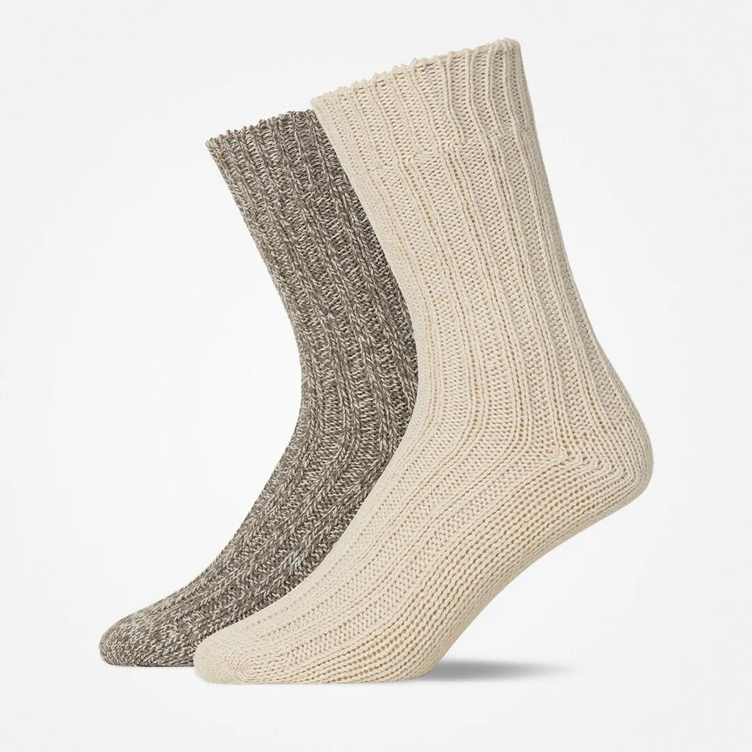 SNOCKS - Norwegian Socks Uni, 2pcs, Brown/Offwhite brown/offwhite - Gr. - 40.5 von SNOCKS