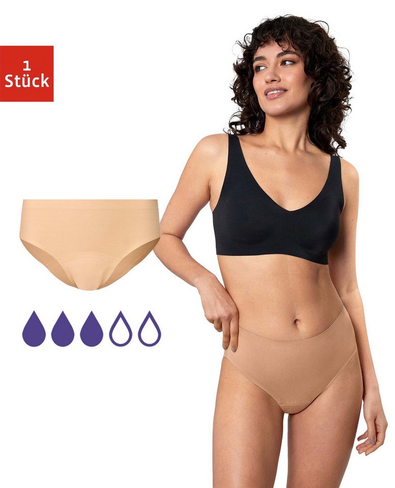 SNOCKS Periodenslip femtis by SNOCKS Period Panty - NOLA Seamless Slip (1-St) mit mittlerer Saugkraft von SNOCKS