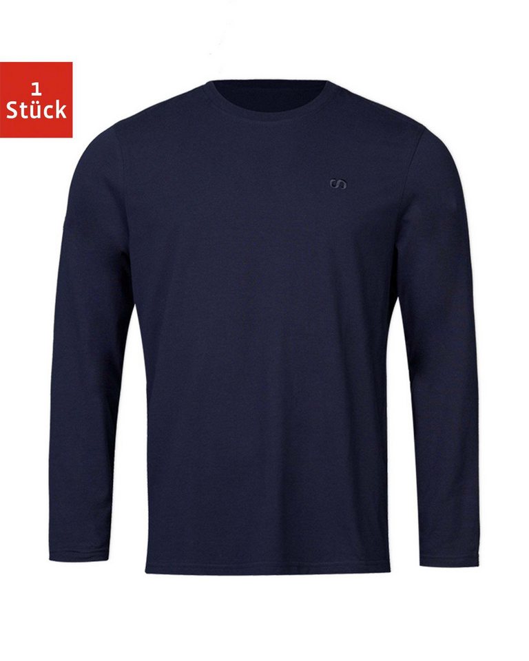 SNOCKS Pyjama Schlafanzug Oberteil Herren lang aus Bio-Baumwolle aus Bio-Baumwolle mit bequemer Passform von SNOCKS