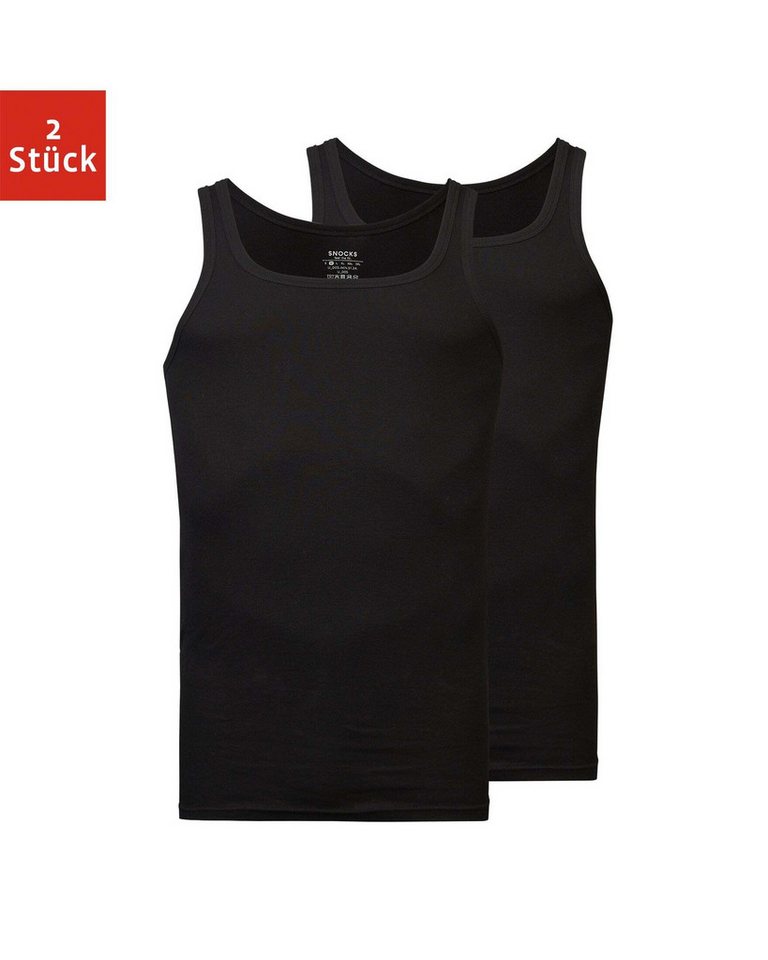 SNOCKS Ripptanktop Unterhemd Herren (2-tlg) aus Bio-Baumwolle von SNOCKS