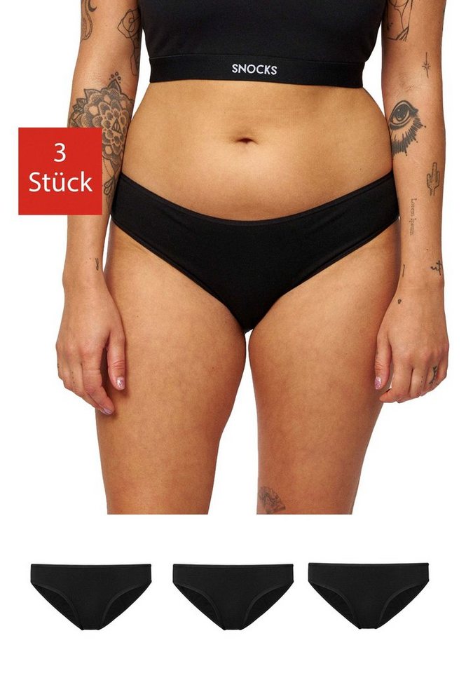 SNOCKS Slip Unterwäsche Damen Unterhosen (3-St) aus Bio-Baumwolle, passt wie eine zweite Haut von SNOCKS