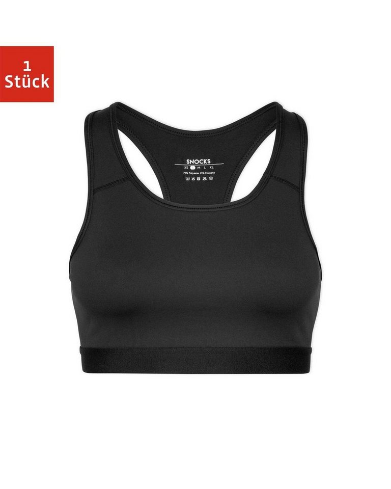 SNOCKS Sport-BH Sports Bra (1-tlg) aus recyceltem Polyester, doppellagige Vorderseite, Racer Back von SNOCKS