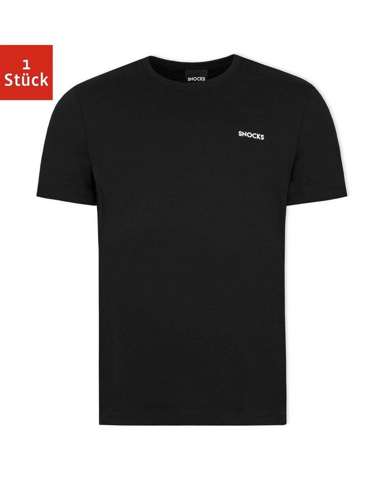 SNOCKS T-Shirt Basic T-Shirt Herren, Crew Neck Shirt (1-tlg) aus 100% Bio-Baumwolle, mit Logo-Schriftzug von SNOCKS