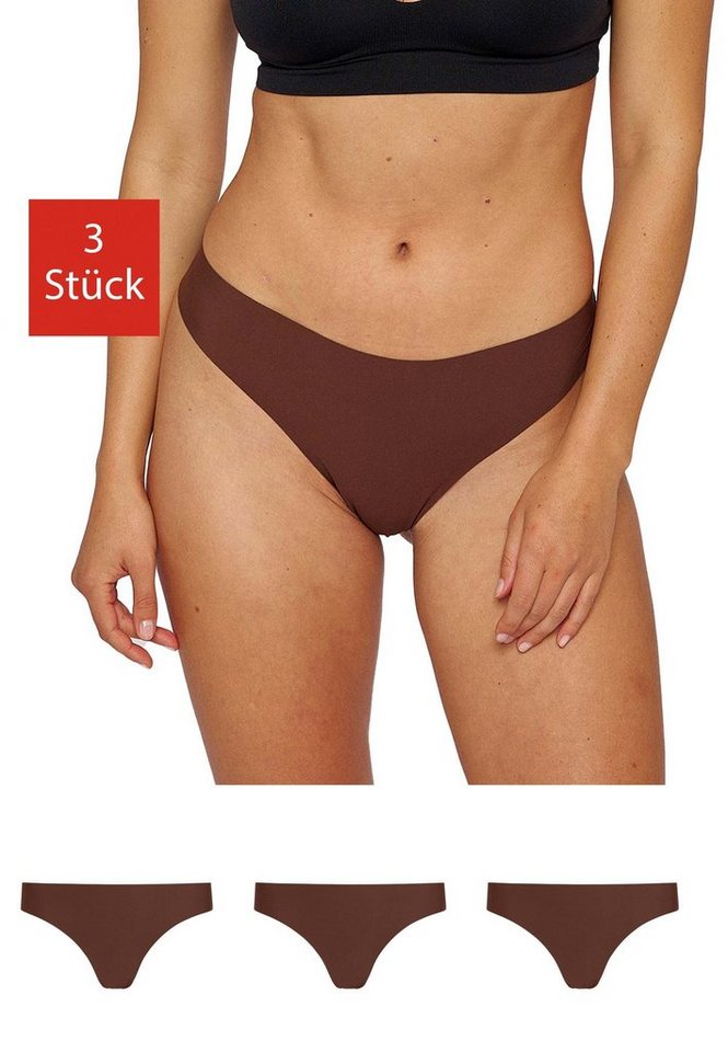 SNOCKS Tanga Slip aus Mikrofaser Damen Thong (3-St) ohne Nähte, unsichtbar unter deiner Kleidung von SNOCKS