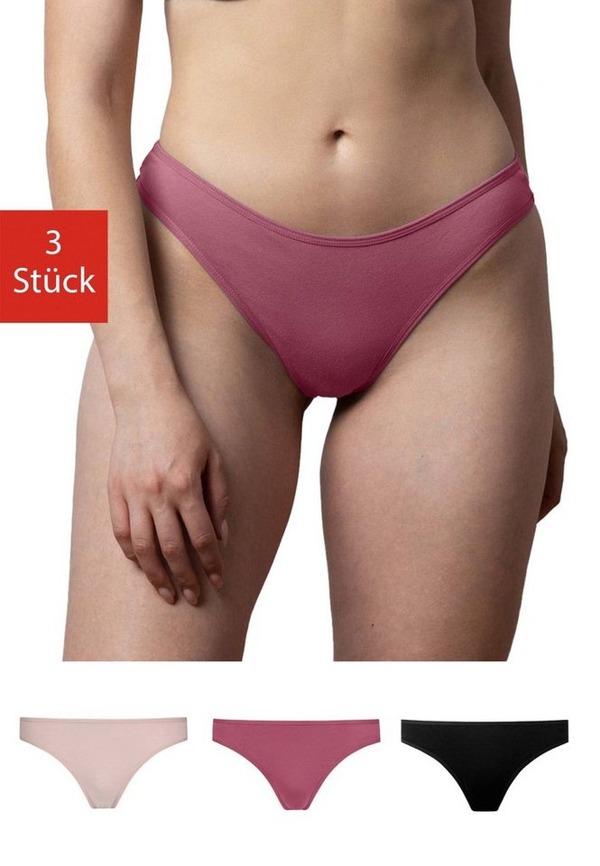 SNOCKS Tanga String Damen Unterhose (3-St) aus Bio-Baumwolle, unsichtbar unter deiner Kleidung von SNOCKS