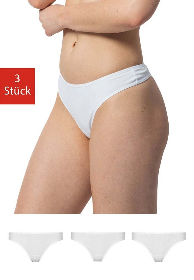 SNOCKS Tanga String Damen Unterhose (3-St) aus Bio-Baumwolle, unsichtbar unter deiner Kleidung von SNOCKS