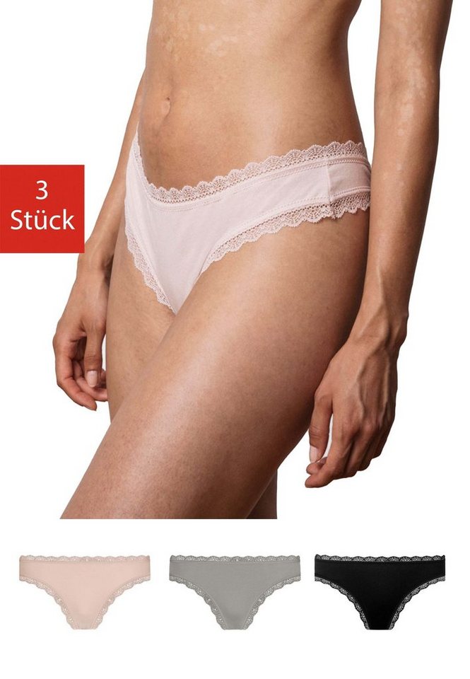 SNOCKS Tanga String Damen Unterhose (3-St) mit Spitze, unsichtbar unter deiner Kleidung von SNOCKS