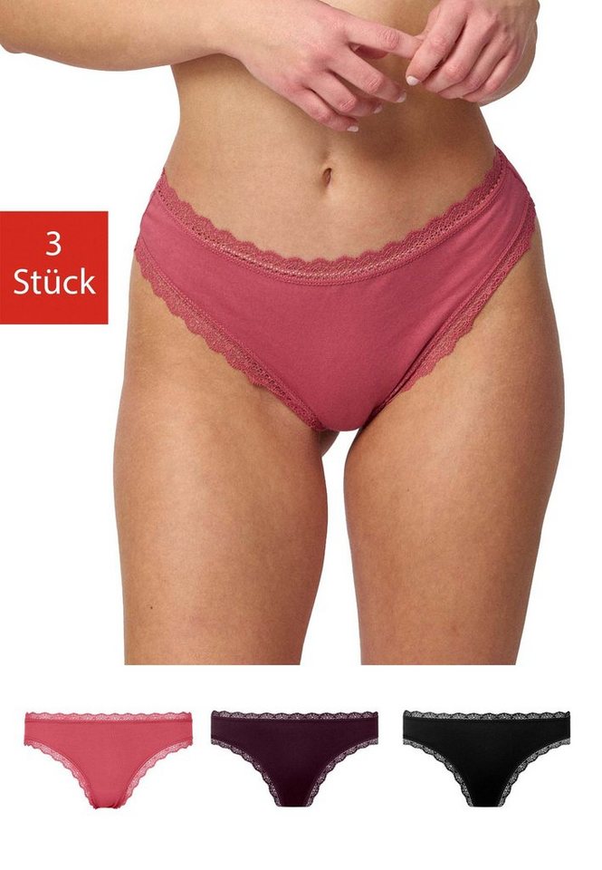 SNOCKS Tanga String Damen Unterhose (3-St) mit Spitze, unsichtbar unter deiner Kleidung von SNOCKS