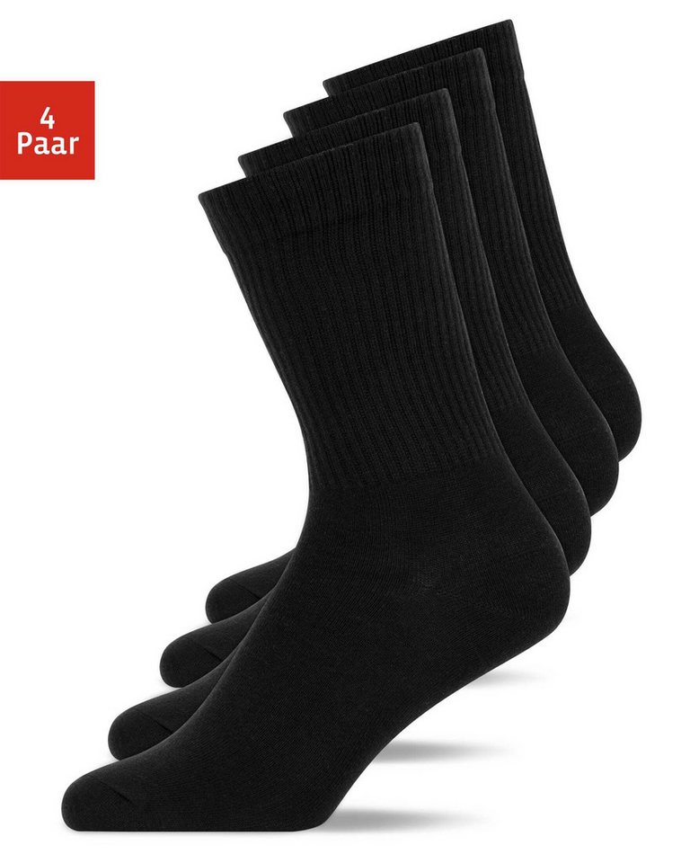 SNOCKS Tennissocken Hohe Sportsocken für Damen & Herren (4-Paar) aus Bio-Baumwolle, stylish für jedes Outfit von SNOCKS