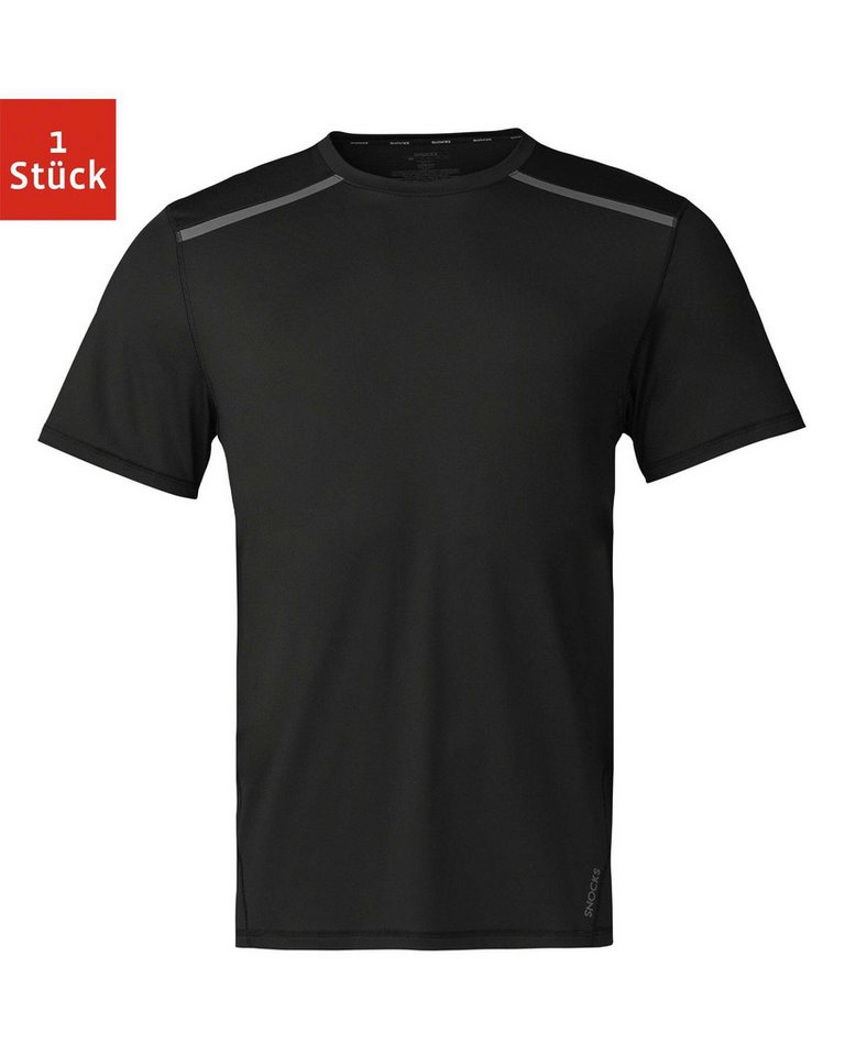 SNOCKS Trainingsshirt mit Reflexstreifen Herren (1-tlg) ohne kratzenden Zettel, schnelltrocknend und komfortabel von SNOCKS