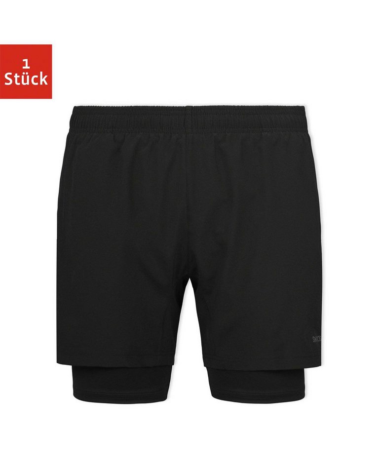 SNOCKS Trainingsshorts 2 in 1 Sportshorts Herren (1-tlg) Trainingsshorts mit Reißverschlusstaschen von SNOCKS