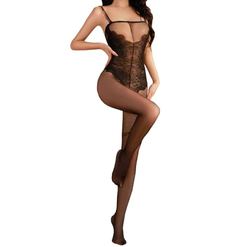 SNOMYRS Netz-Body aus Netzstoff, sexy Dessous für Damen, Spitze, Babydoll-Body, enge Nachtwäsche, Schwarz , One size SNOMYRS Netz-Body aus Netzstoff, sexy Dessous für Damen, Spitze, Babydoll-Body, enge Nachtwäsche, Schwarz , One size von SNOMYRS