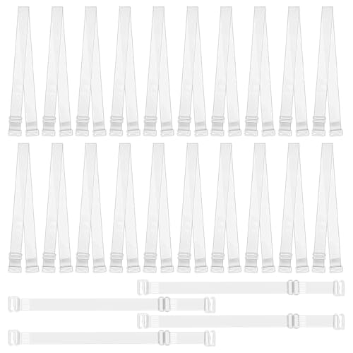 Bh Träger,24PCS Durchsichtige Bh Träger,Unsichtbar Silikon Bh Schultergurte,Leicht Einstellbar Bh Durchsichtige Träger,Passend Zu Off-Shoulder-Tops (Transparent,Mattiert) von SNONESIY