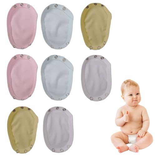 SNONESIY 8 Stück Bodyverlängerung Baby Body Verlängerung Druckknopf Baby Body Verlängerung für Babybodys Windelnmit Verstellbarem Extender Strampler Weste Baumwollstoff für Bodies von SNONESIY