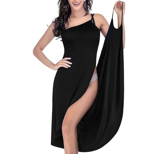 SNONESIY Strandkleid Damen Schwarzes Strandkleid,Strandkleider Damen Sommer Geeignet für den Sommer,Strandurlaub,Spaziergänge(Größe L) von SNONESIY