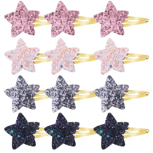 Stern Haarspangen,12pcs Haarspangen Stern,Star Hairclips Sternen Haarspangen Haarspangen Sterne Niedliche Stern Haarklammer Für Kleinkind Frauen Mädchen Party Brithday Geschenk von SNONESIY