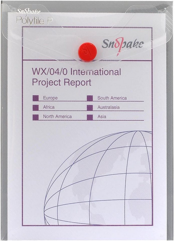 SNOPAKE Dokumententasche Snopake Dokumententasche Polyfile P A 6 Hochformat transparent 1 Stück von SNOPAKE