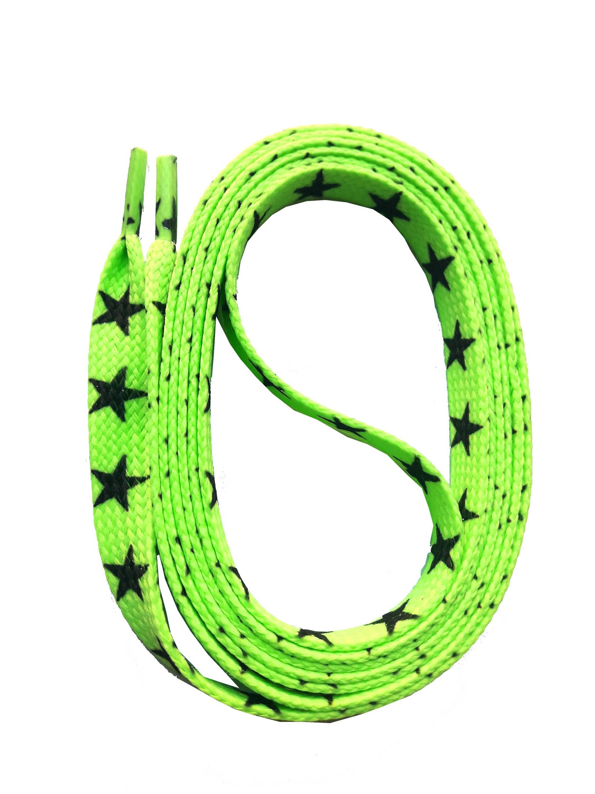 Snors - Schnürsenkel Bedruckte Flachsenkel Sterne Neongrün 140cm, Ca. 10mm Snors - Schnürsenkel Bedruckte Flachsenkel Sterne Neongrün 140cm, Ca. 10mm von SNORSshoefriends