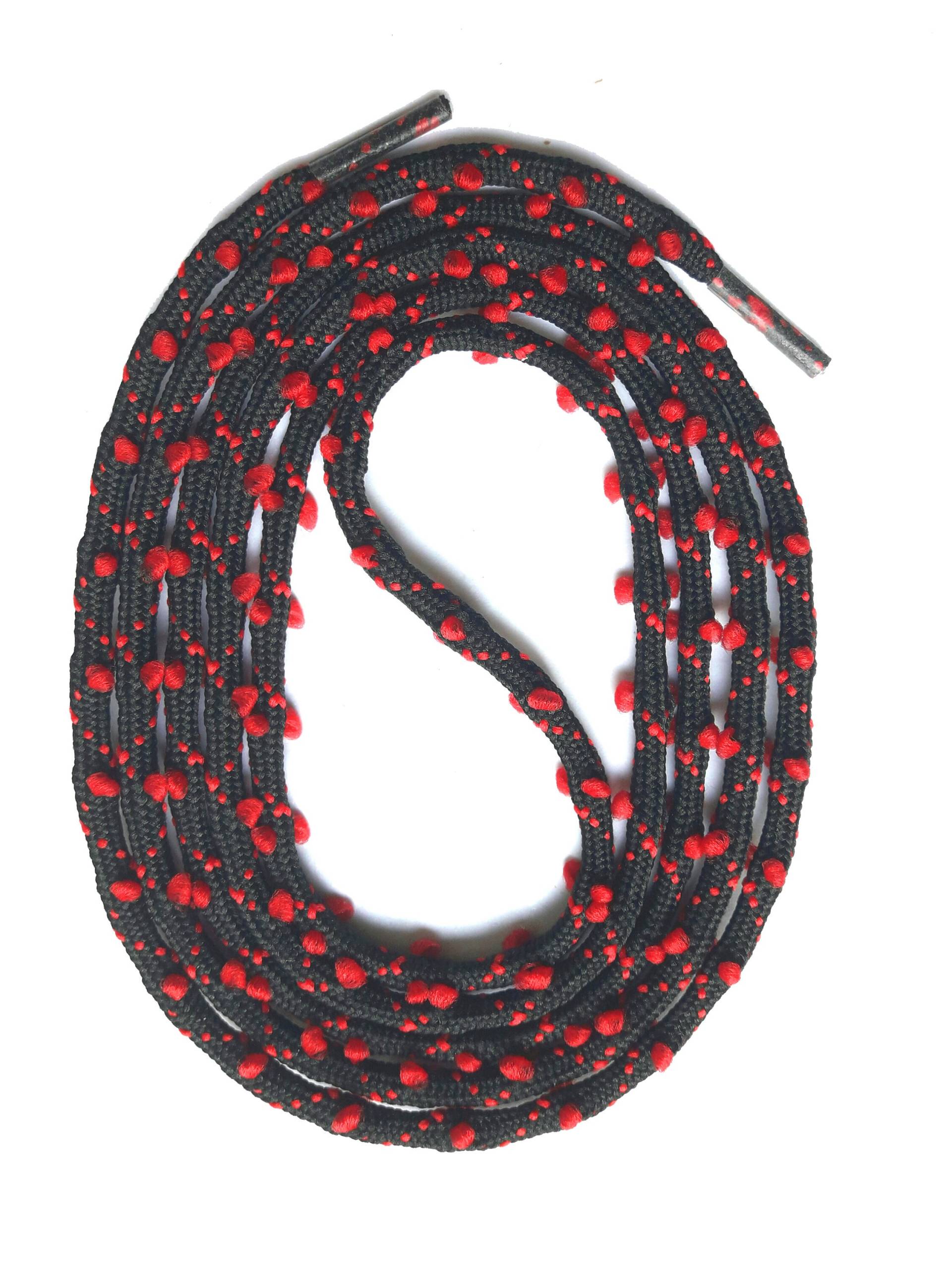 Snors - Schnürsenkel Rundsenkel Schwarz/Rot 130cm, Ca. 3mm, Eingewebte Öhrchen Snors - Schnürsenkel Rundsenkel Schwarz/Rot 130cm, Ca. 3mm, Eingewebte Öhrchen von SNORSshoefriends