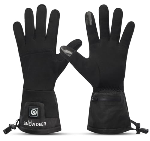 SNOW DEER Beheizbare Handschuhe Liner Wiederaufladbarem Akku Wärmende Beheizte Handschuhe für Herren Damen Handwärmer für Schnee Skifahren Angeln Reiten Radfahren Camping von SNOW DEER