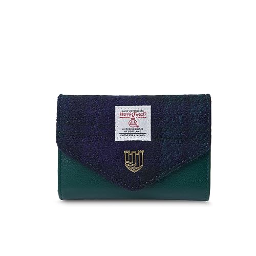 Snow Paw Harris Tweed Geldbörse mit großem Verschluss, Schwarz von SNOW PAW