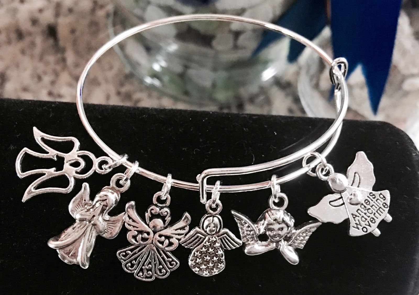 Engel Silber Charms Erweiterbar Armreif Armband Für Engel-Liebhaber Wachen Über Mich Engel Silber Charms Erweiterbar Armreif Armband Für Engel-Liebhaber Wachen Über Mich von SNOWMENDELIGHTS