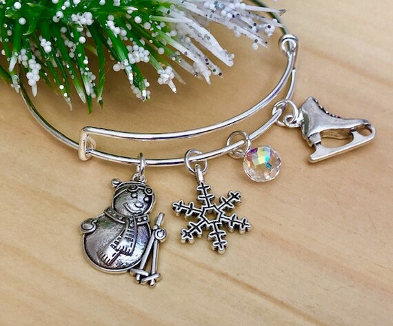 Schneemann Ski Fahren Schlittschuhe Schneeball Schneeflocke Charms Erweiterbar Armreif Armband Schneemann Ski Fahren Schlittschuhe Schneeball Schneeflocke Charms Erweiterbar Armreif Armband von SNOWMENDELIGHTS