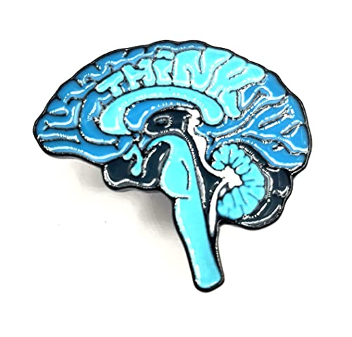 Anstecknadel aus Metall mit Aufschrift "Think Blue Brain Human Organ" von SNS Components