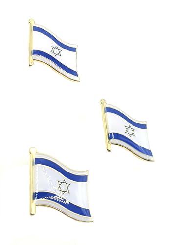 Anstecknadel mit israelischer Flagge aus Metall, emailliert, 3 Stück, Metall von SNS Components