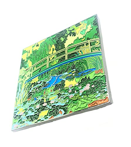 Claude Monet Brücke über einem Teich von Seerosen, Ölgemälde, Geschichte, Metall-Emaille, Anstecknadel, Metall von SNS Components