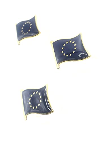 EU Europäische Union Land Metall Emaille Flagge Pin Badge 3 Stück, Metall von SNS Components