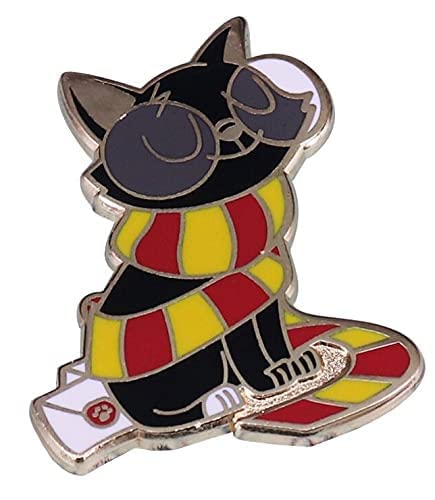 Schwarze Katze Zauberer Schule Studium Roter Schal Niedliche Metall-Anstecknadel, Metall von SNS Components